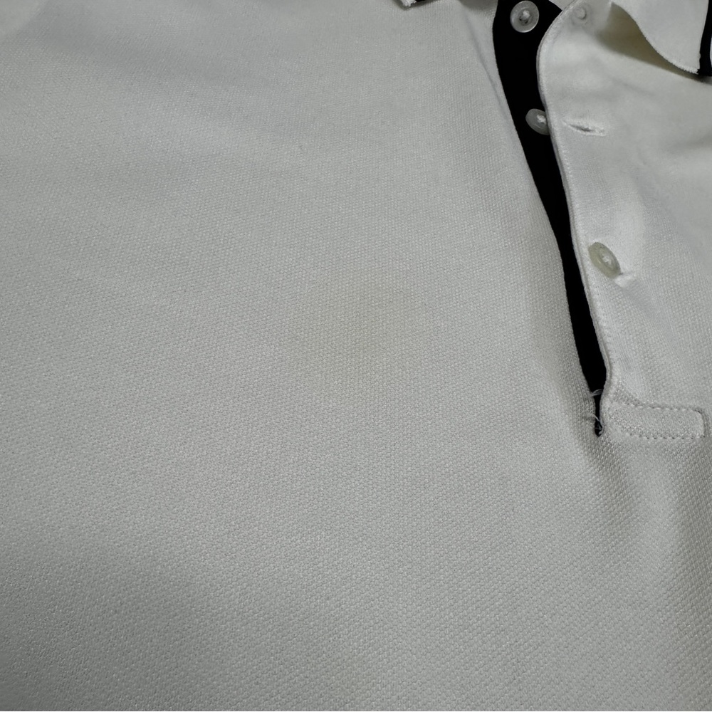 Polo Ralph Lauren Golf Tailored Fit L-S White w large Navy Blue Polo Size L - Picture 8 of 9
